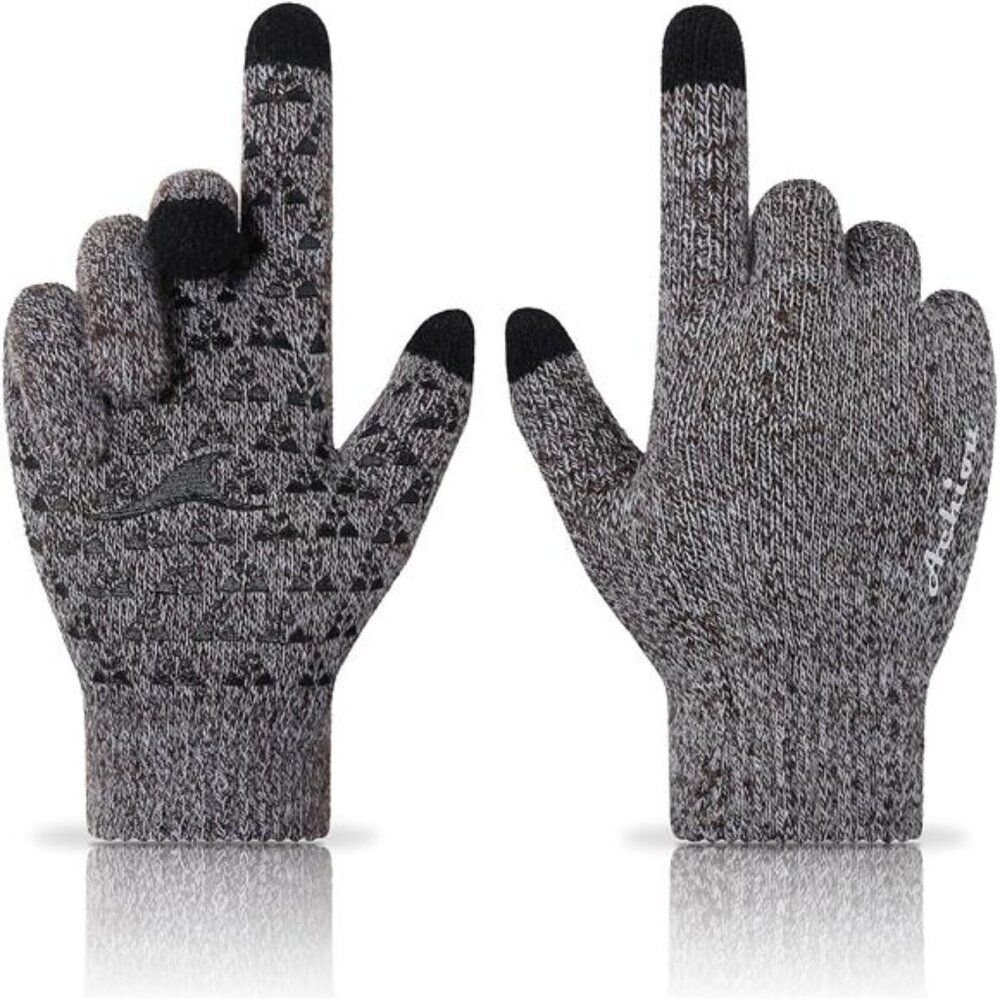 Winter Touch Screen Gloves for Men Women Warm Running Texting Soft Knit Lining